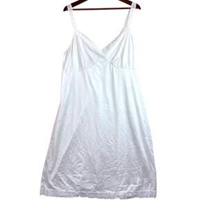 Cabernet White Lace Trim Full Slip Dress Womens 3X Nightie Camisole Undergarment